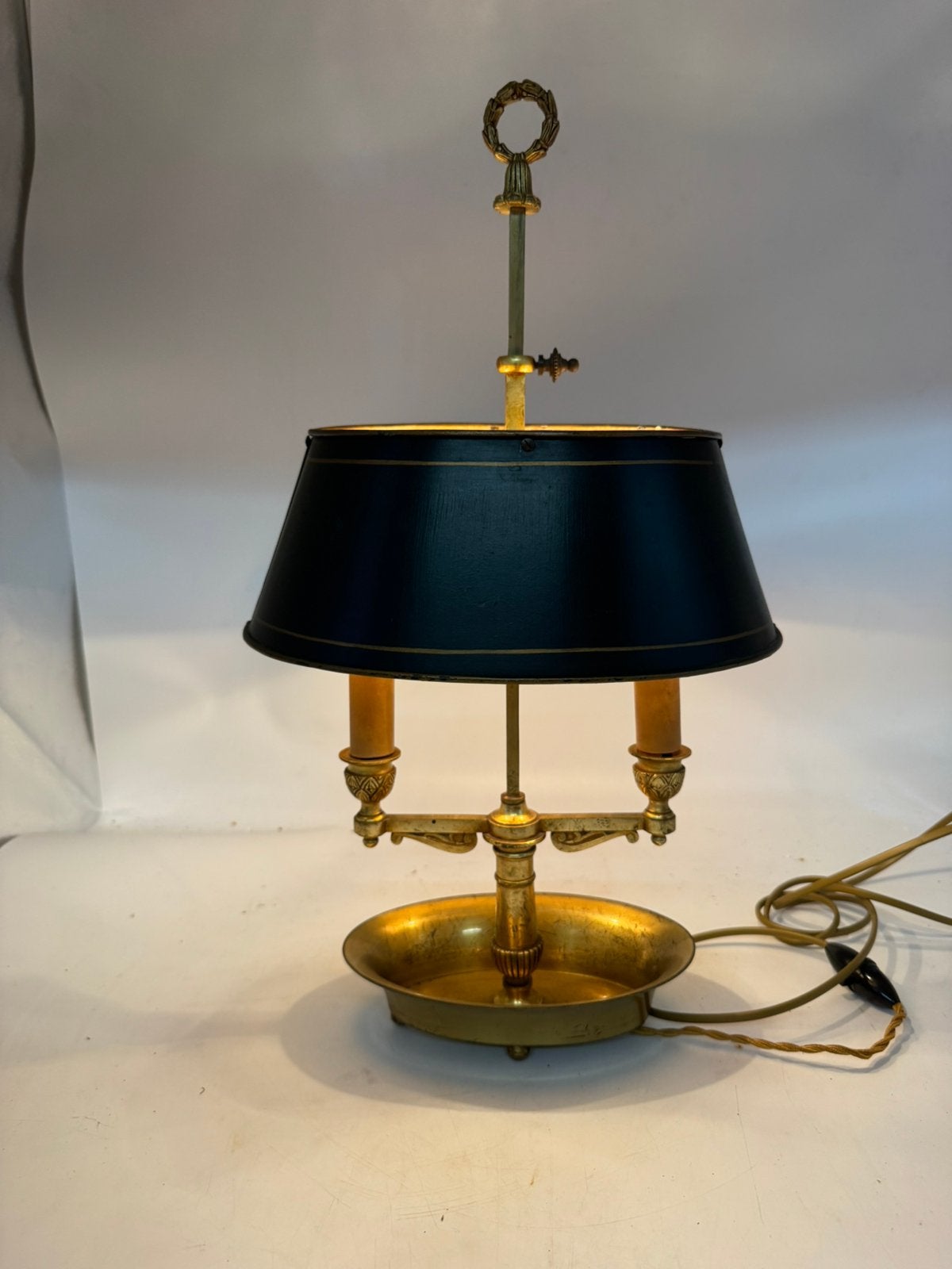 Klassieke Bouillotte Lamp met Tole Kap - 51 cm, Ophalen of Verzenden