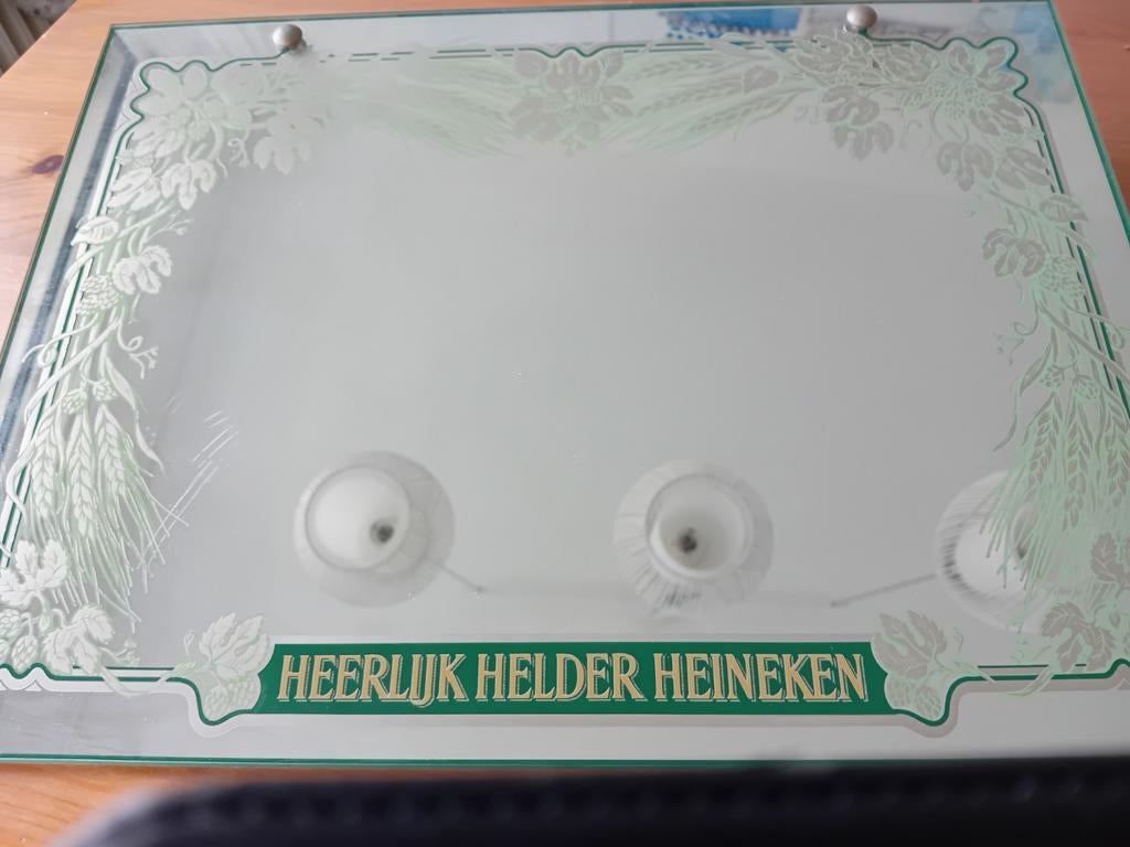 Heineken spiegel - Heerlijk Helder Heineken, Ophalen of Verzenden, Rechthoekig, Minder dan 50 cm
