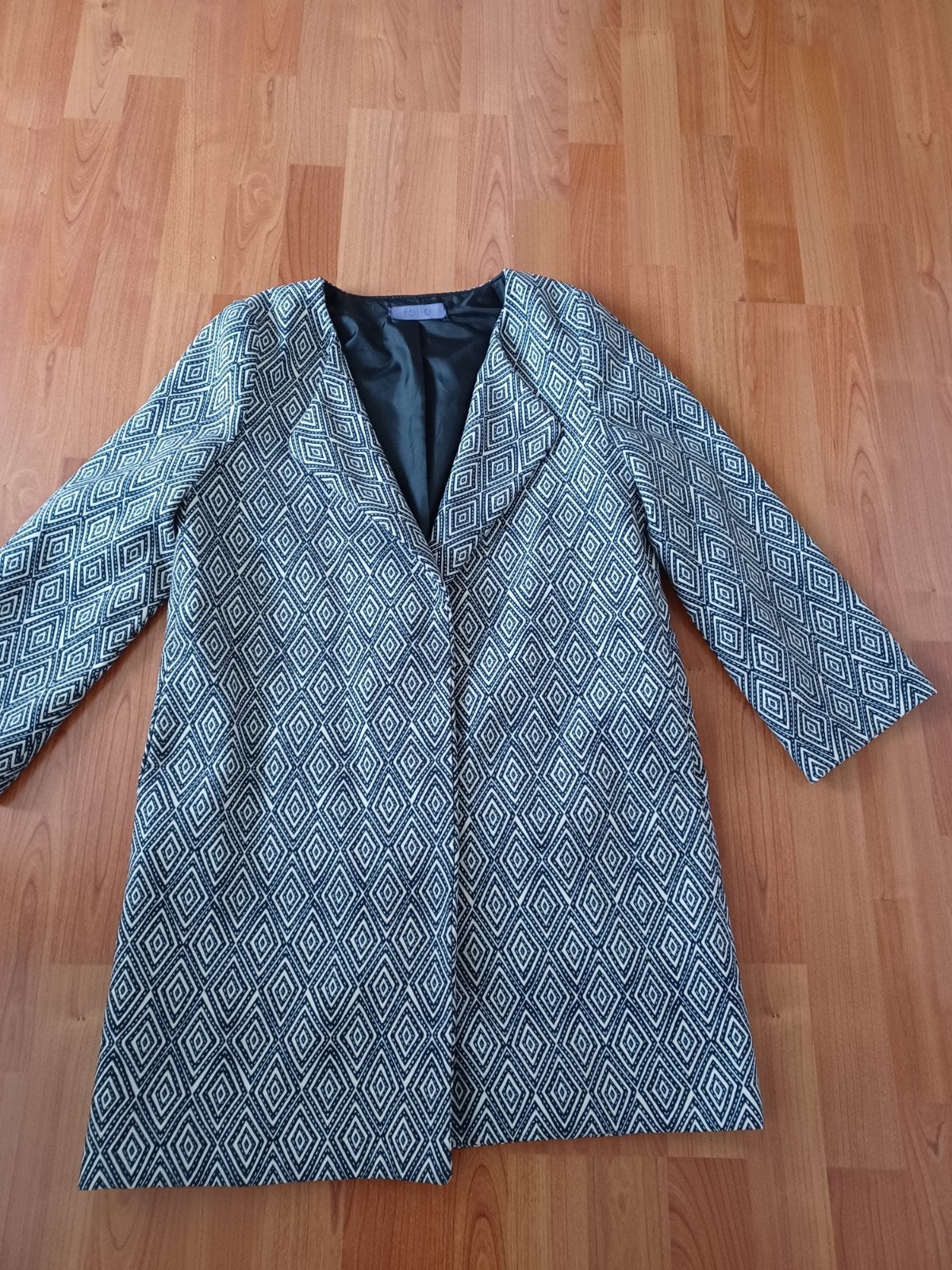 Folio  .oderne overJas met Retro patroon -, Blauw, Folio, Ophalen of Verzenden, Zo goed als nieuw