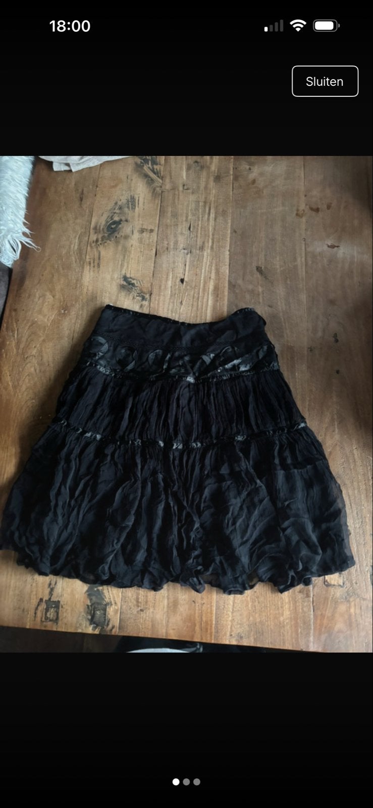 Vintage rok met rozen en linten - Maat 34, Zwart, Ophalen of Verzenden, Zo goed als nieuw, Maat 34 (XS) of kleiner