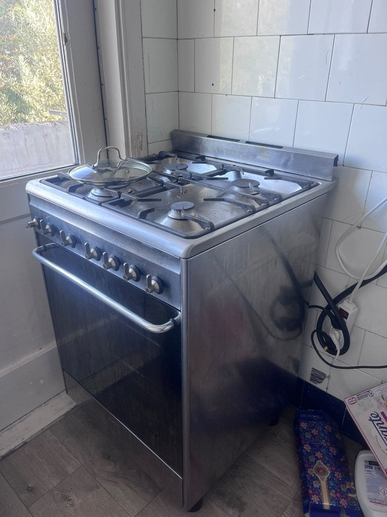 gasfornuis en oven (combinatie), Ophalen, Gebruikt, Hete lucht, 4 kookzones