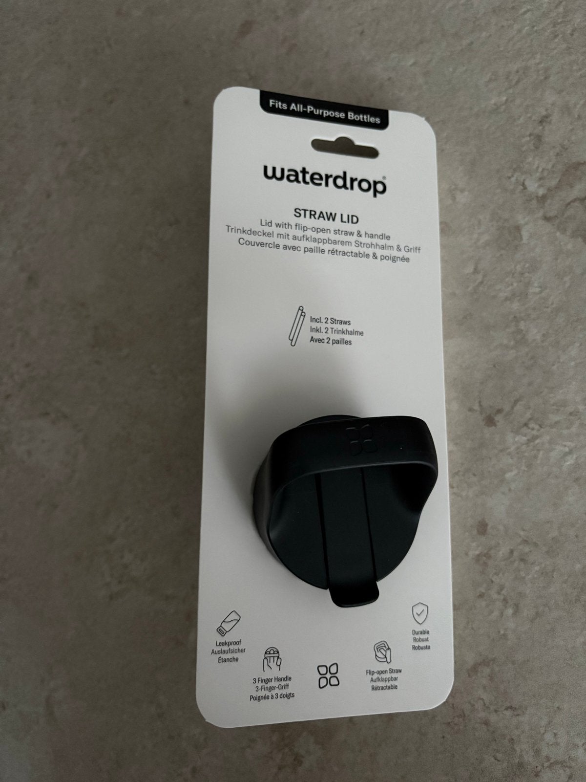 Waterdrop dop met rietje - Nieuw in verpakking, Sport en Fitness, Bidons, Ophalen of Verzenden, Nieuw