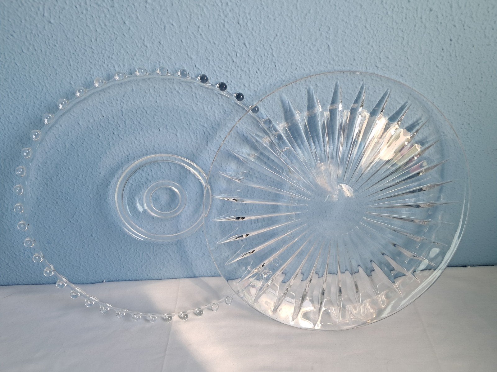 Prachtige glazen serveerschalen. Per stuk:, Antiek en Kunst, Curiosa en Brocante, Ophalen of Verzenden