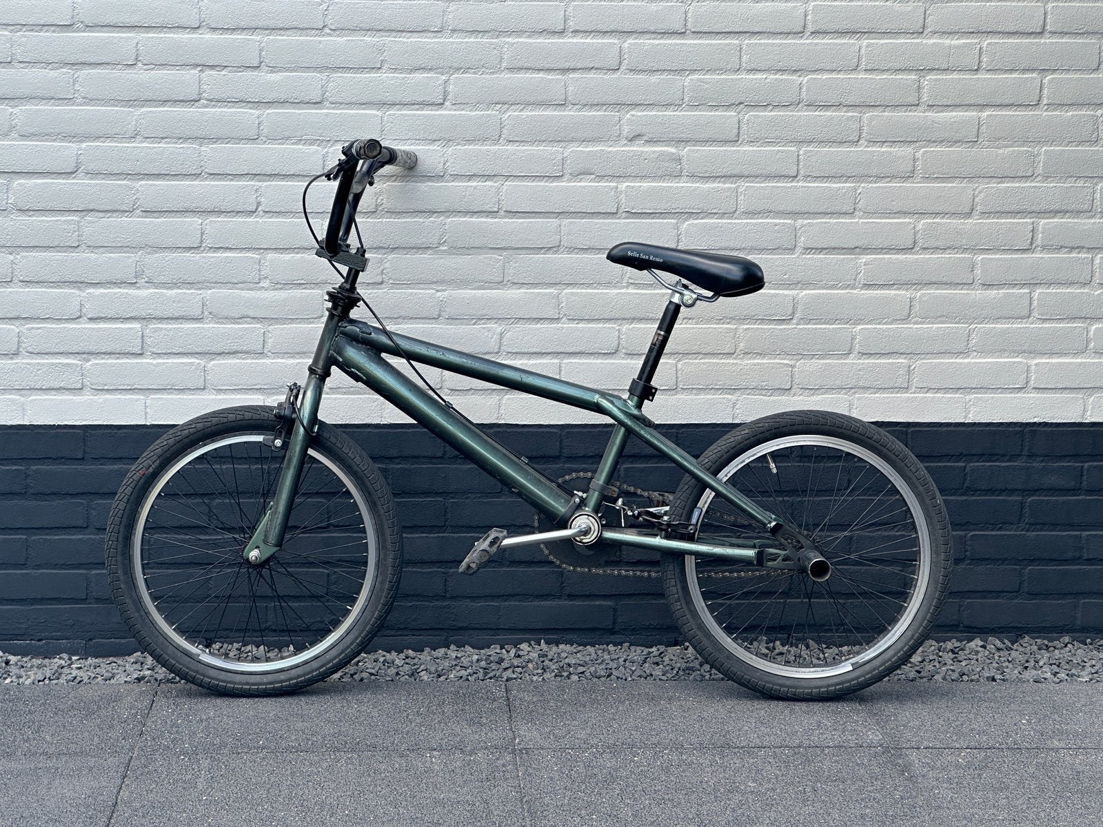 BMX groen zwart met achtersteps zadel ruim te verzetten, Ophalen, Gebruikt, Staal, Minder dan 16 inch