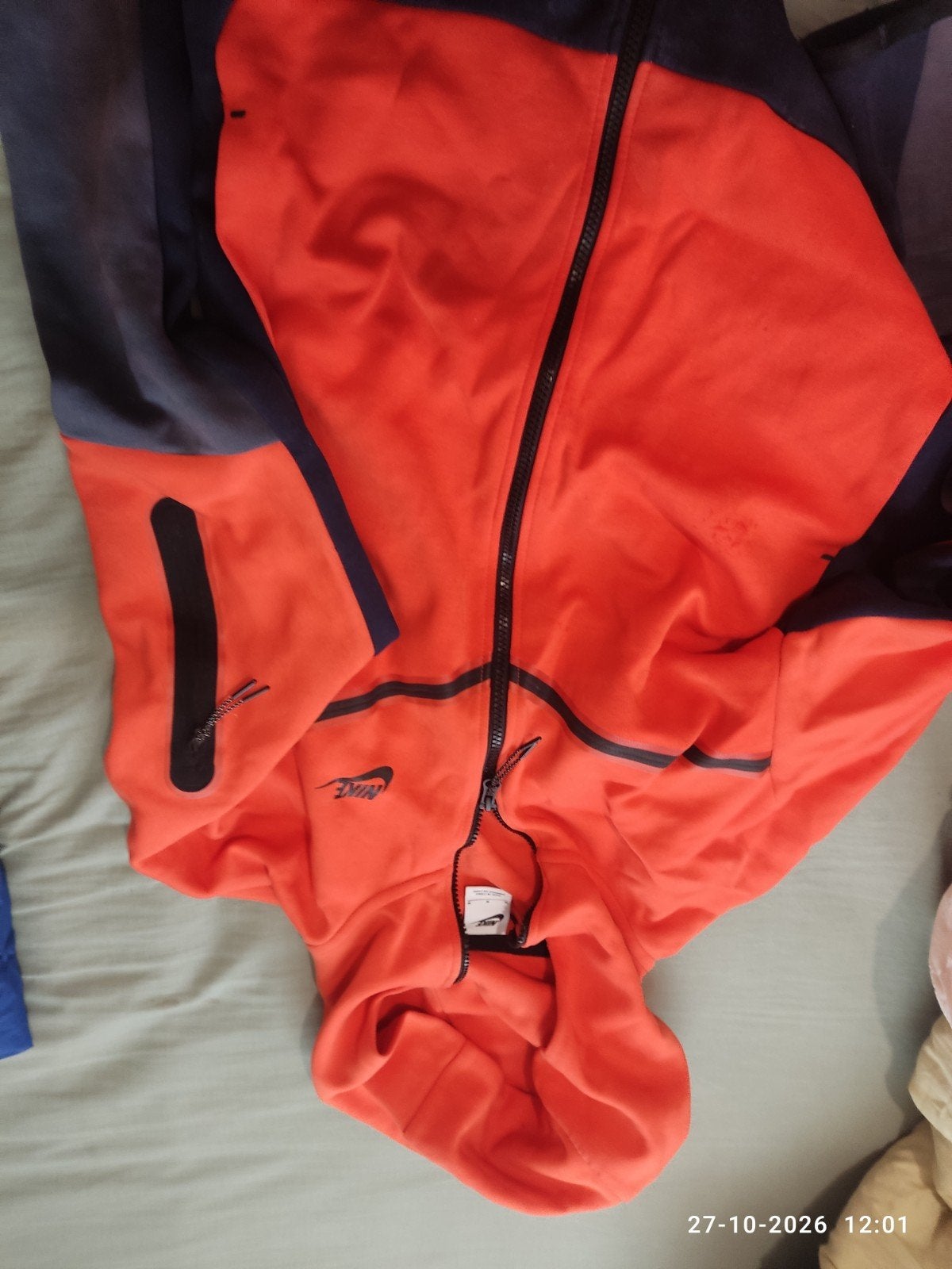 Nike Tech Fleece Hoodie Oranje/Zwart Maat M, Ophalen, Maat 48/50 (M), Nike, Oranje