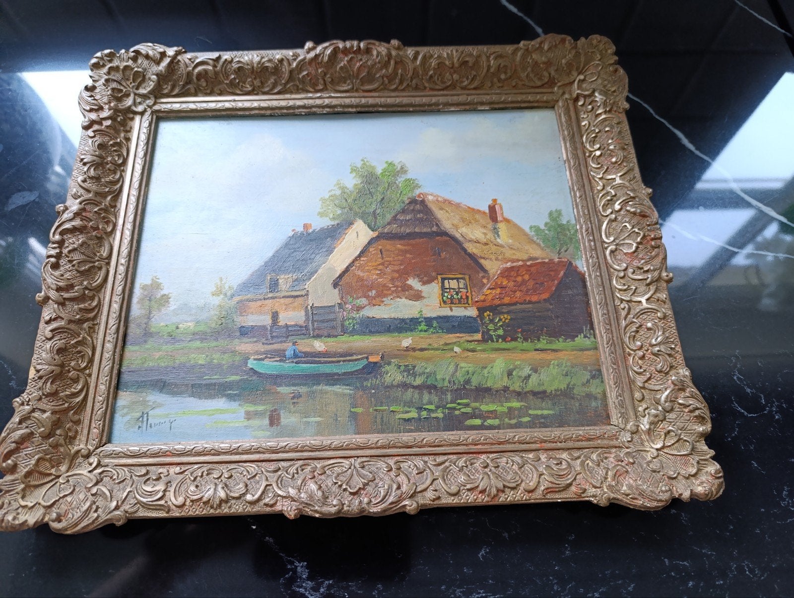 Antiek schilderijtje, Ophalen of Verzenden