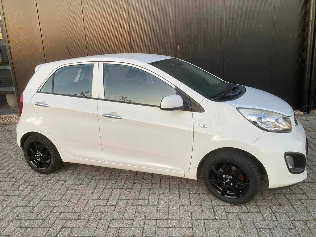 Kia Picanto 1.0 Cvvt 5-DRS 2014 Wit Superpack!, Auto's, Kia, Stof, Zwart, 400 kg, Wit