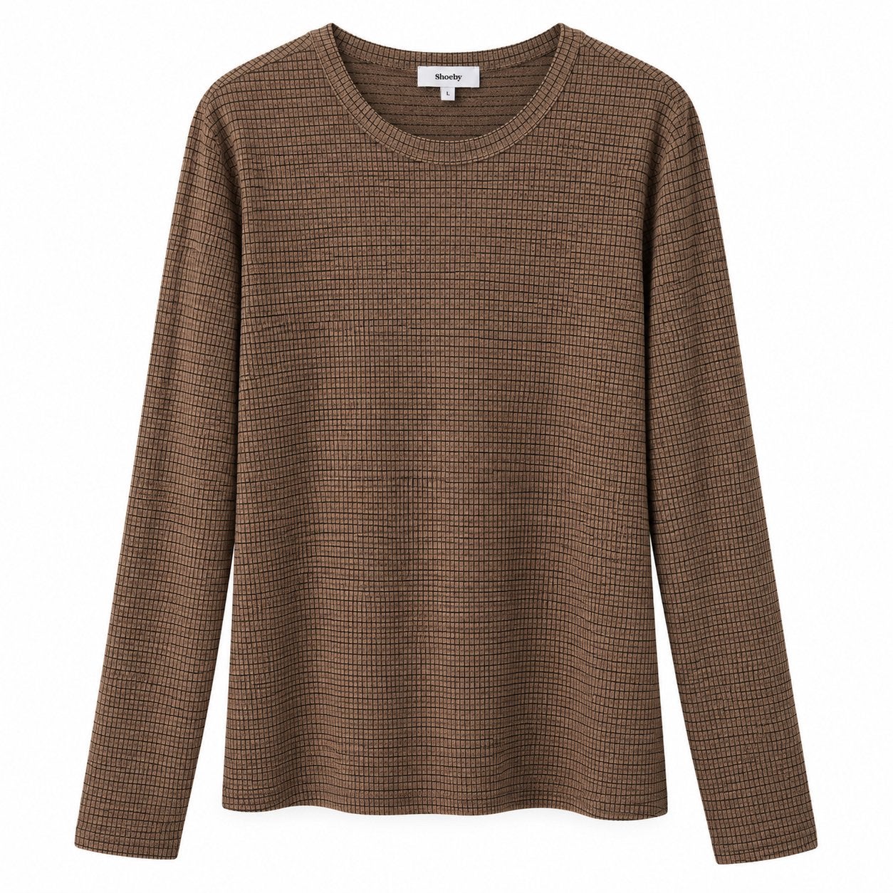 Shoeby shirt lange mouwen bruin met patroon - Maat M, Maat 38/40 (M), Bruin, Ophalen of Verzenden, Lange mouw