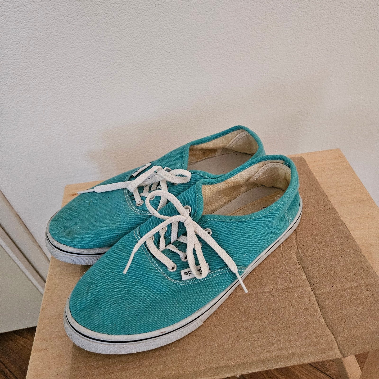 Turquoise Esprit sneakers, maat 38, Ophalen, Overige kleuren, Sneakers of Gympen, Gedragen