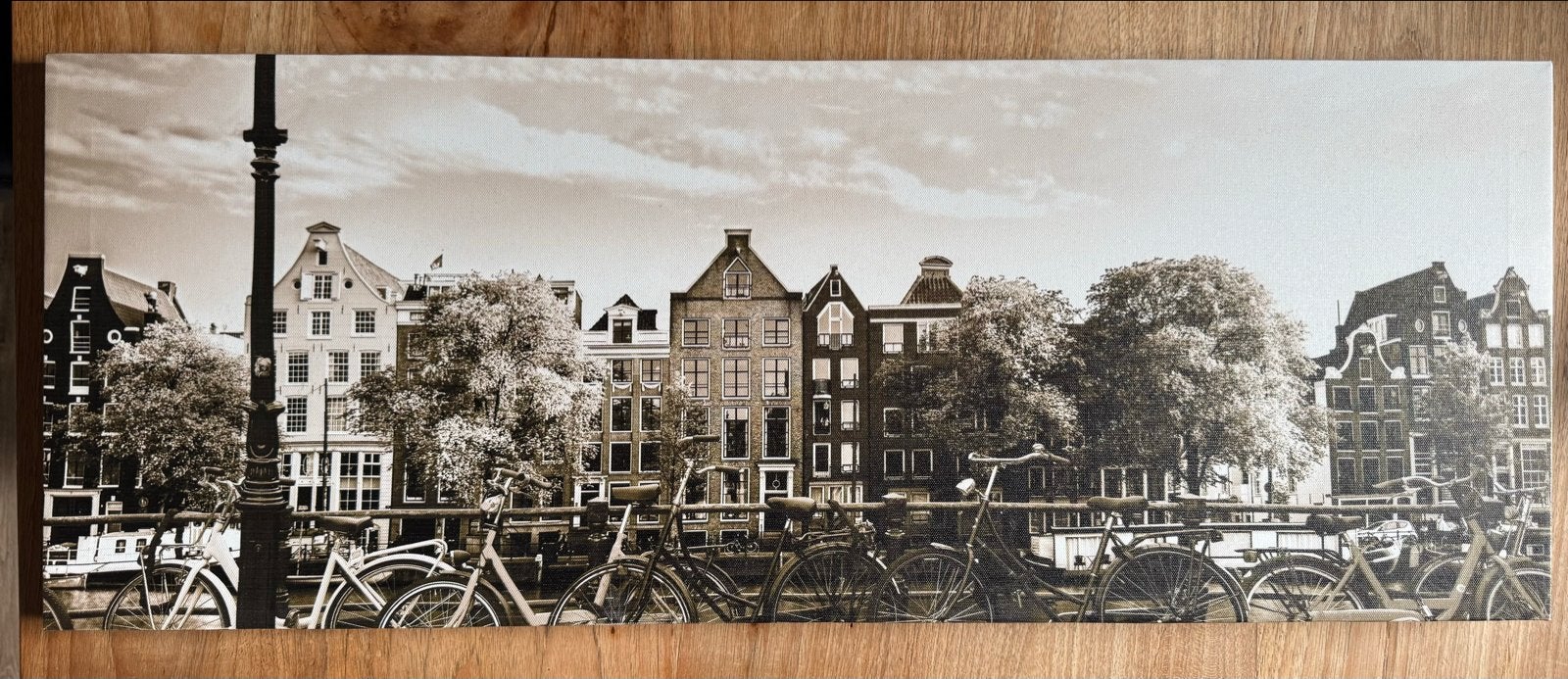 Canvas grachtenpandjes, Ophalen of Verzenden, 75 tot 100 cm, 5 – 50, Print