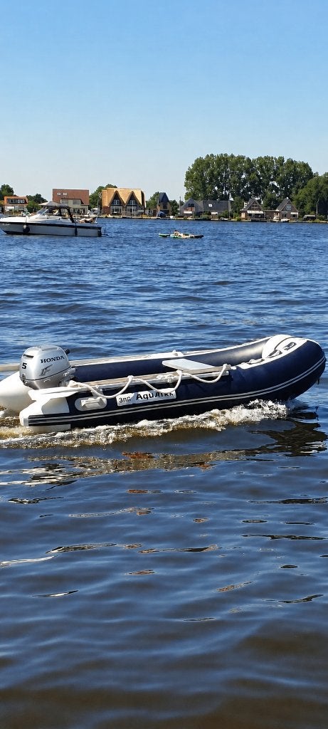 Rubberboot met buitenboord motor te koop, Watersport en Boten, Rubberboten, PVC, 5 pk, 1 m, Ophalen of Verzenden