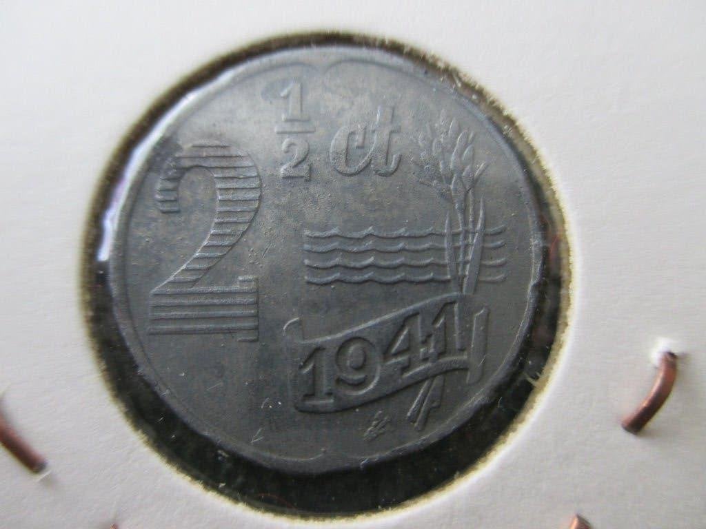 2 1/2 cent 1941 zink, Ophalen of Verzenden, Koningin Wilhelmina, Overige waardes, Losse munt