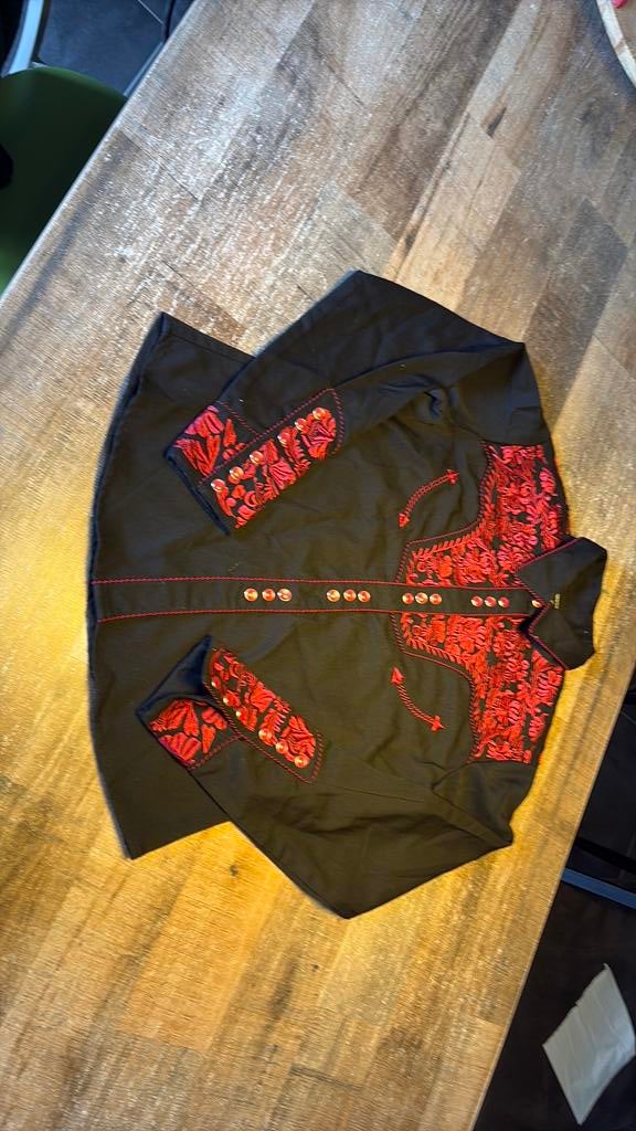Western shirt stars and stripes maat M incl verzenden, Ophalen of Verzenden, Zo goed als nieuw, Maat 38/40 (M), Rood