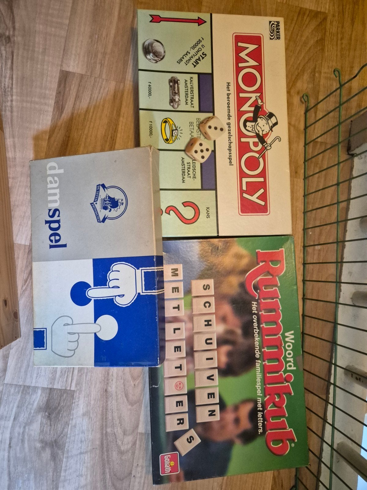 Monopoly, Rummikub en Damspel - Klassieke bordspellen, Een of twee spelers, Ophalen, Gebruikt, Parker, Goliath