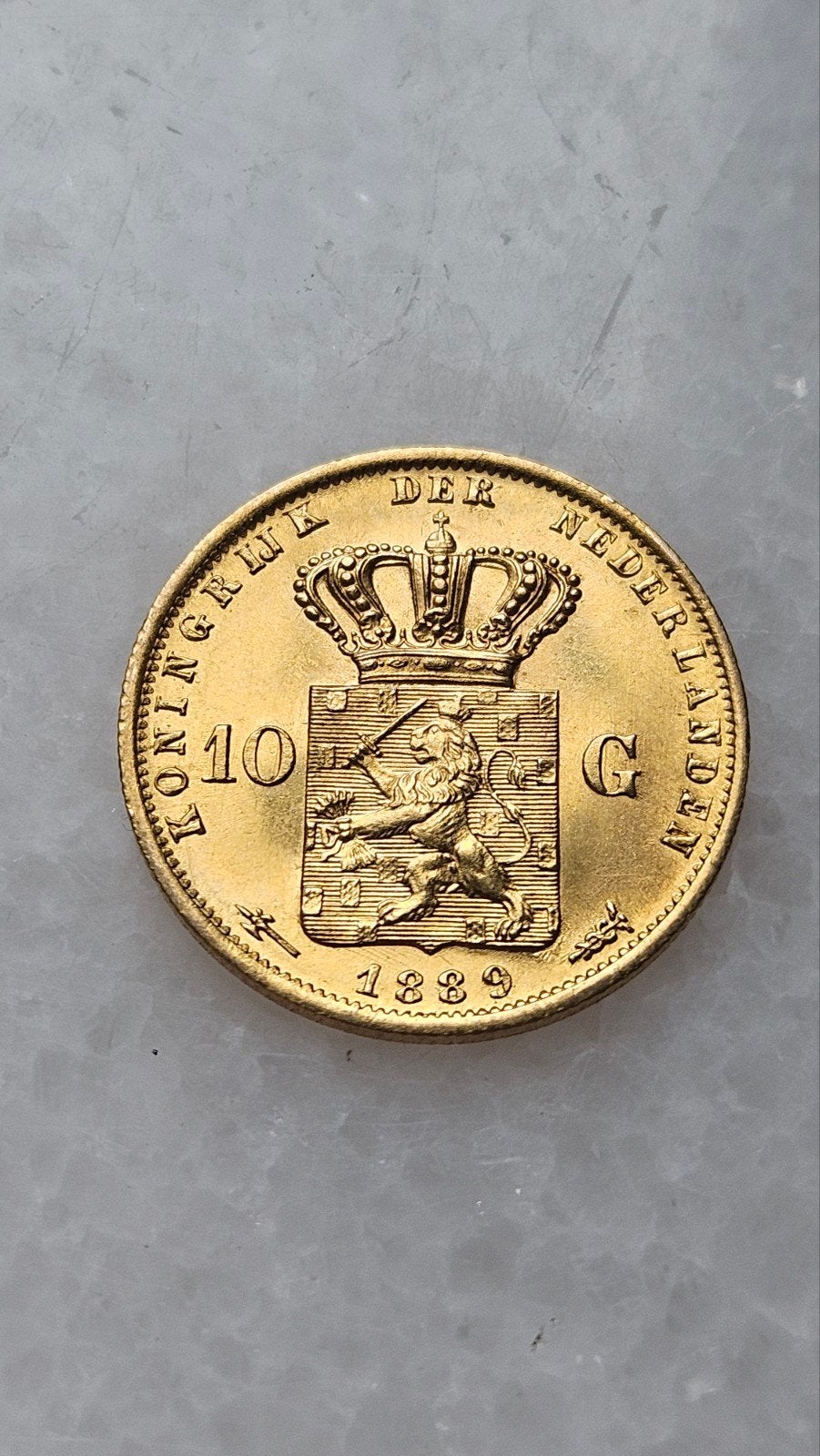 gouden tientje 1889, Ophalen of Verzenden, Koning Willem III, 10 gulden, Goud