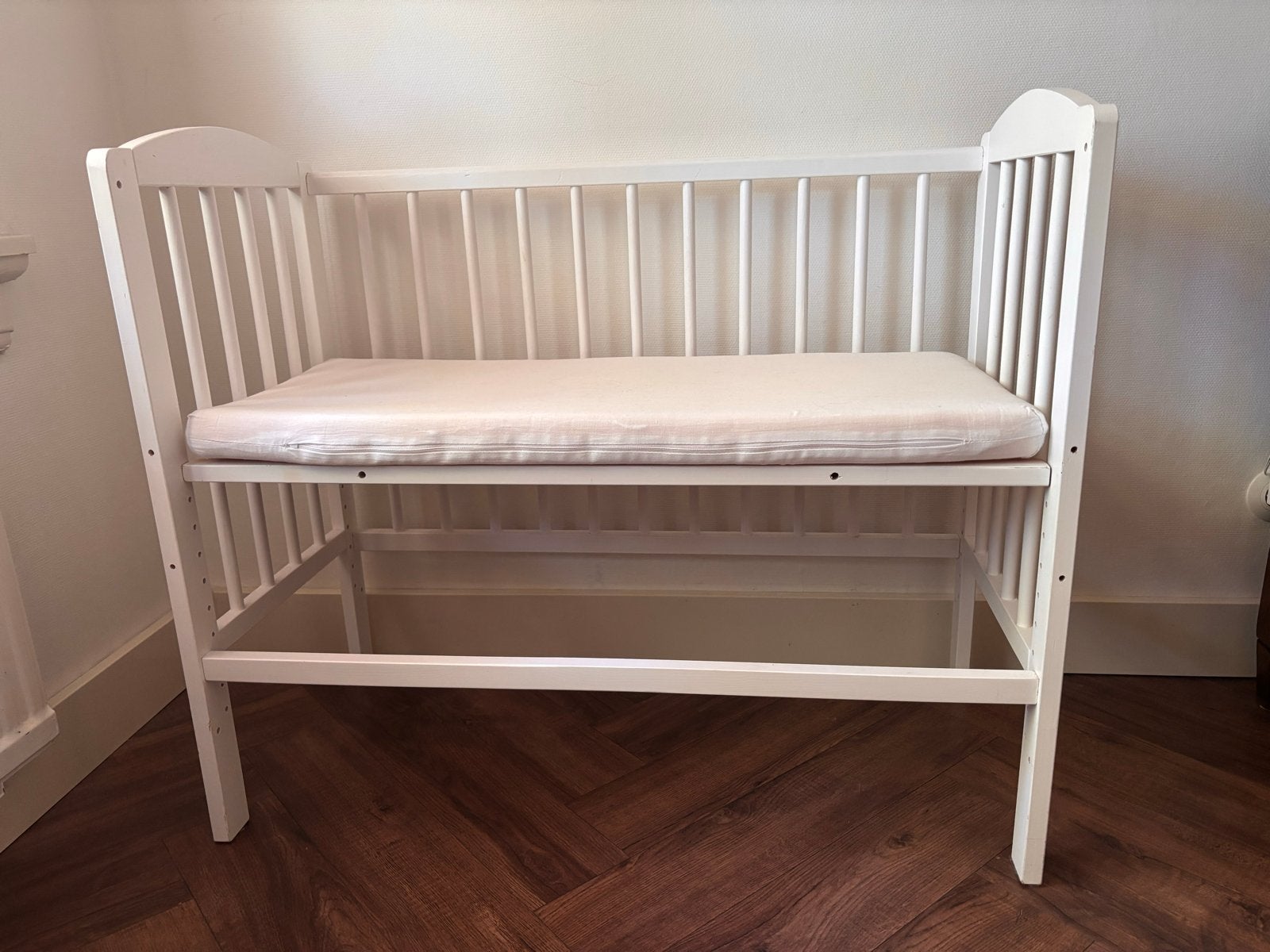 Wit houten cosleeper wiegje met matras, Ophalen, Wieg