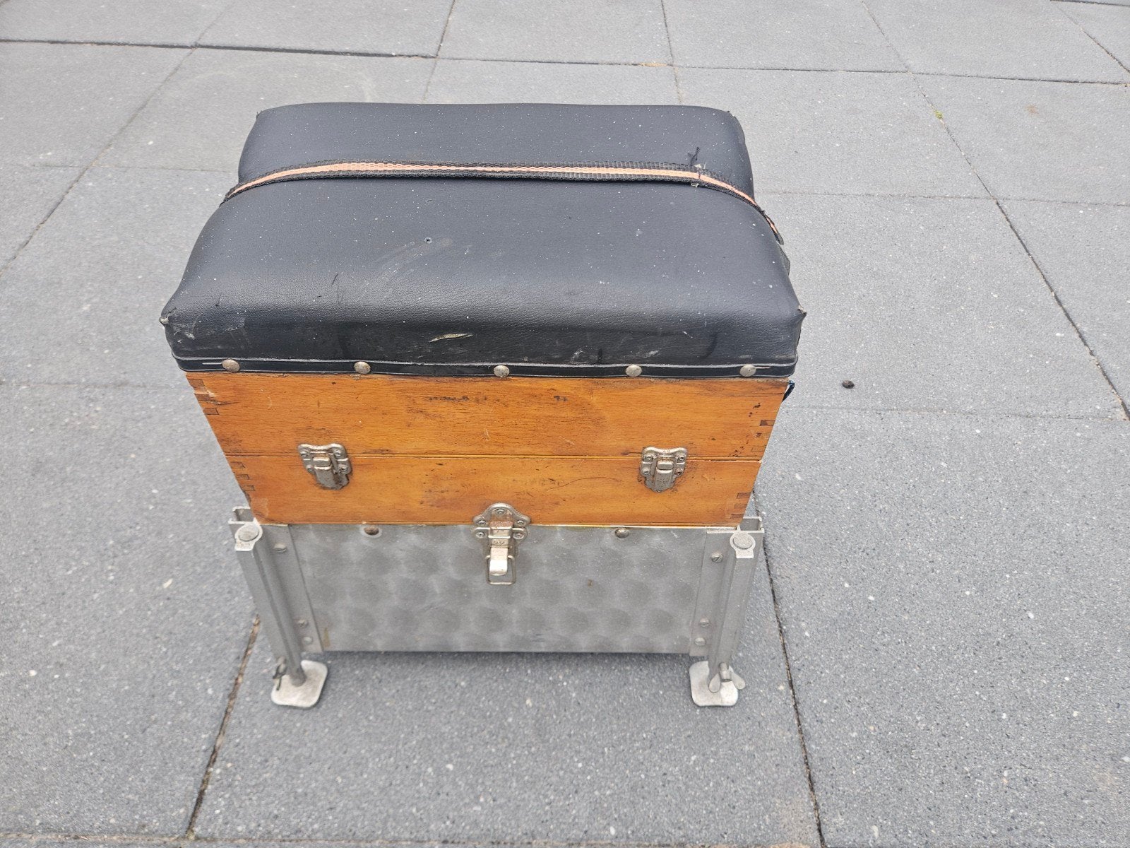 Viskoffer met zitje - Vintage, Ophalen, Gebruikt