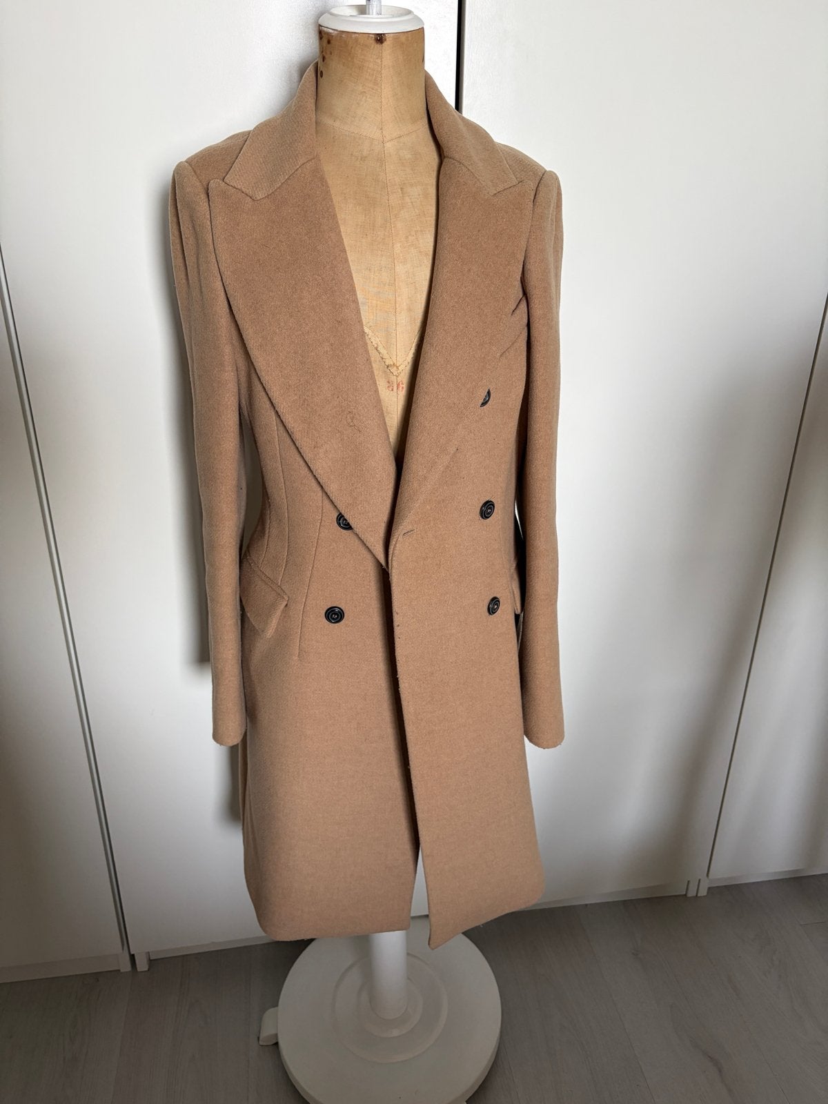 Zara wollen jas, maat M valt als S, Kleding | Dames, Jassen | Winter, Ophalen of Verzenden, Gedragen, Maat 36 (S), Bruin