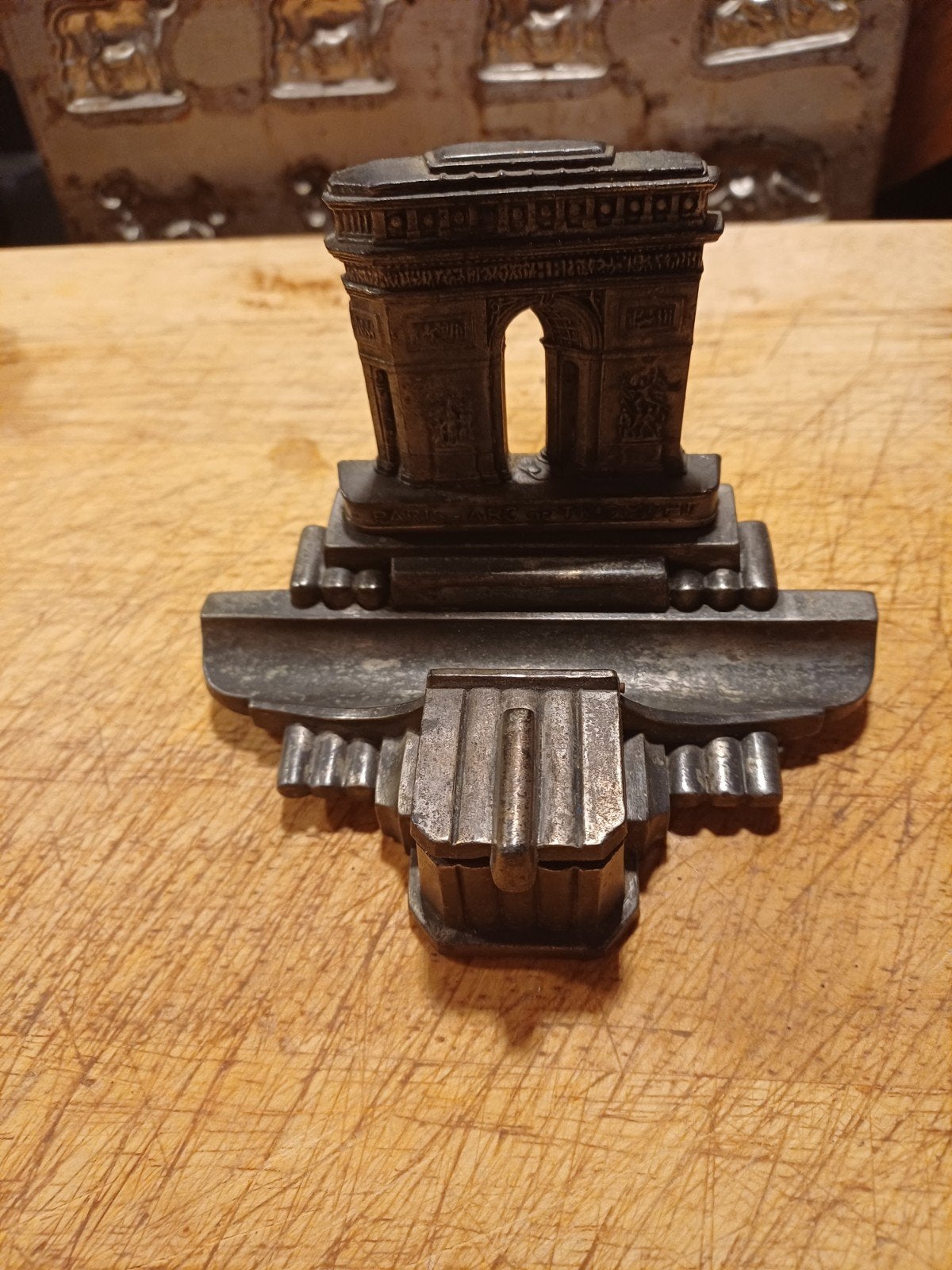 Antiek Frans Bronzen Inktstel Arc de Triomphe Parijs, Antiek en Kunst, Verzenden
