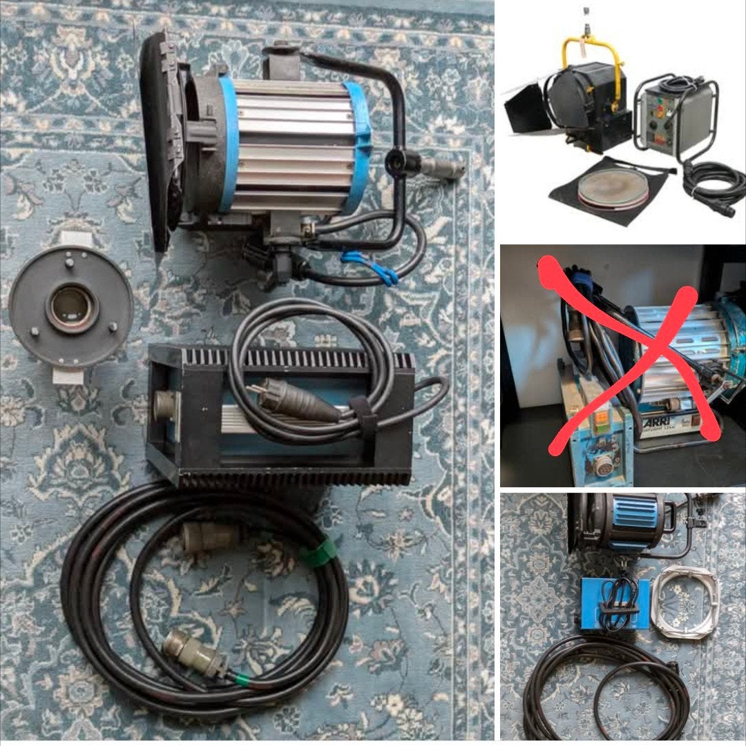 Arri/LTM/Desisti hmi fresnel lampen set compleet, Ophalen, Gebruikt
