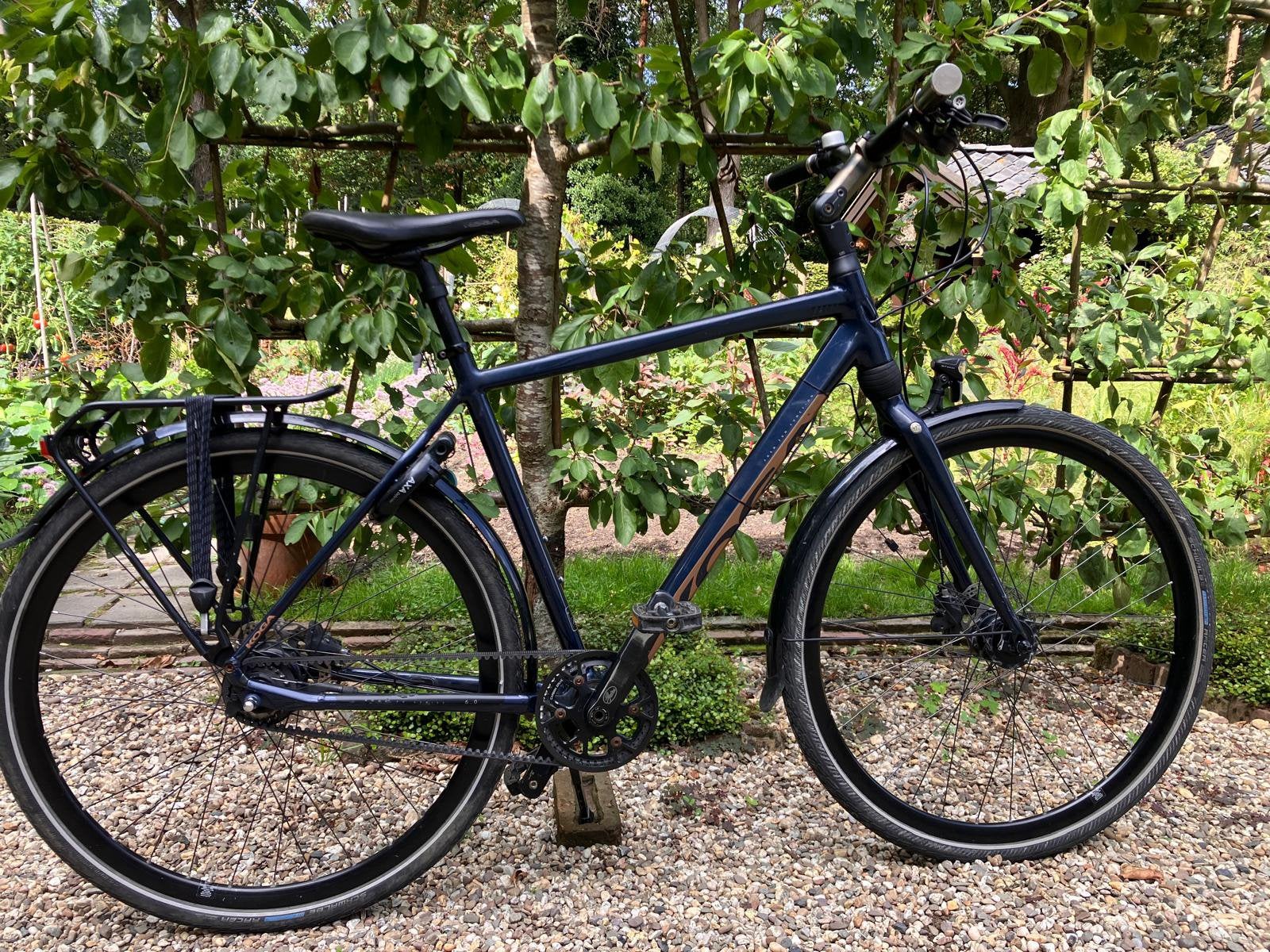 Koga F3 6.0 heren 54 dark blue belt, Gebruikt, Versnellingen, Schijfrem, 53 tot 57 cm