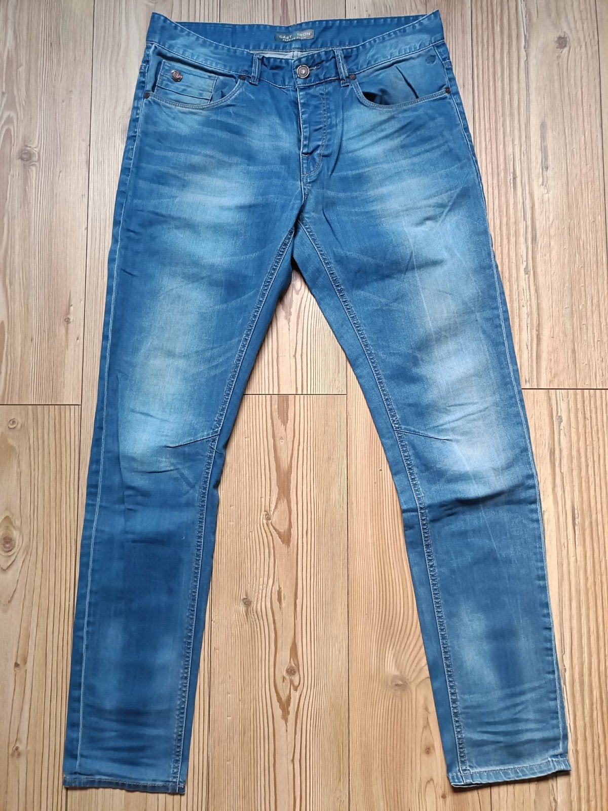 Cast Iron stretch maat 33-34, Kleding | Heren, Ophalen of Verzenden, Zo goed als nieuw, Blauw, W33 - W34 (confectie 48/50)