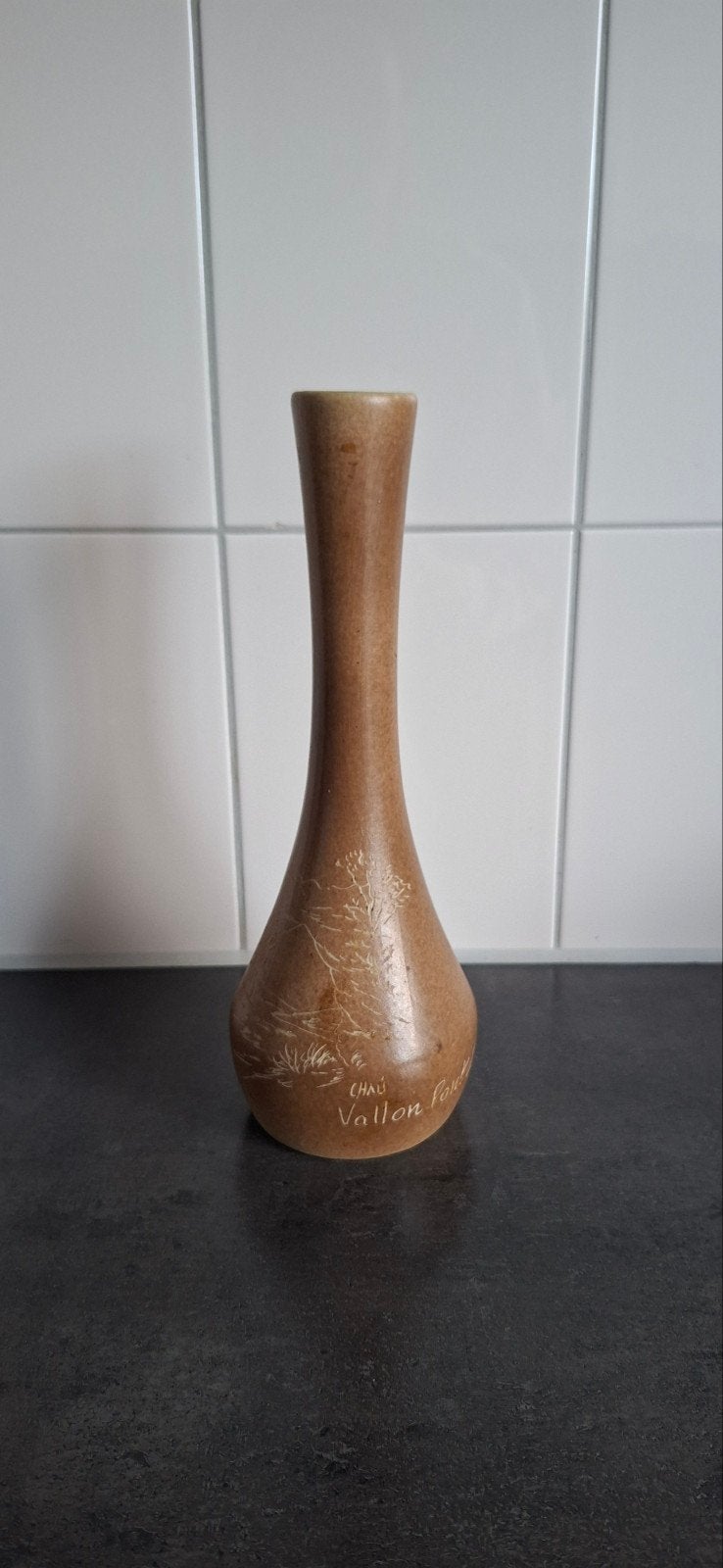 Vintage Franse studio keramiek vaas – Chali Vallon Pont d’Ar, Ophalen of Verzenden