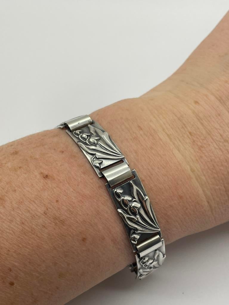 C518 Prachtige zilveren Scandinavische armband, Ophalen of Verzenden, Zilver, Armband