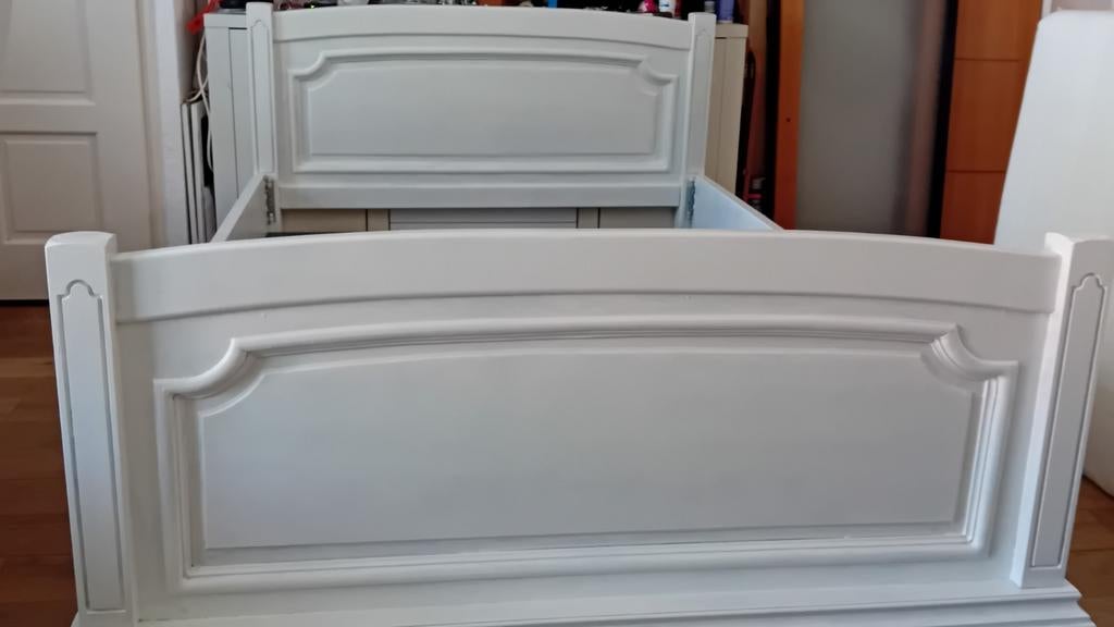 Bed 120x200 twijfelaar wit., Huis en Inrichting, Slaapkamer | Bedden, Ophalen, Wit, Twijfelaar, 120 cm
