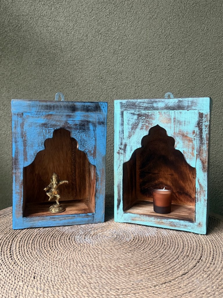 Altaar oosters wandplank boeddha kastje display Bali hout, Verburgt Vintage, Hout, Meerkleurig, Ophalen of Verzenden