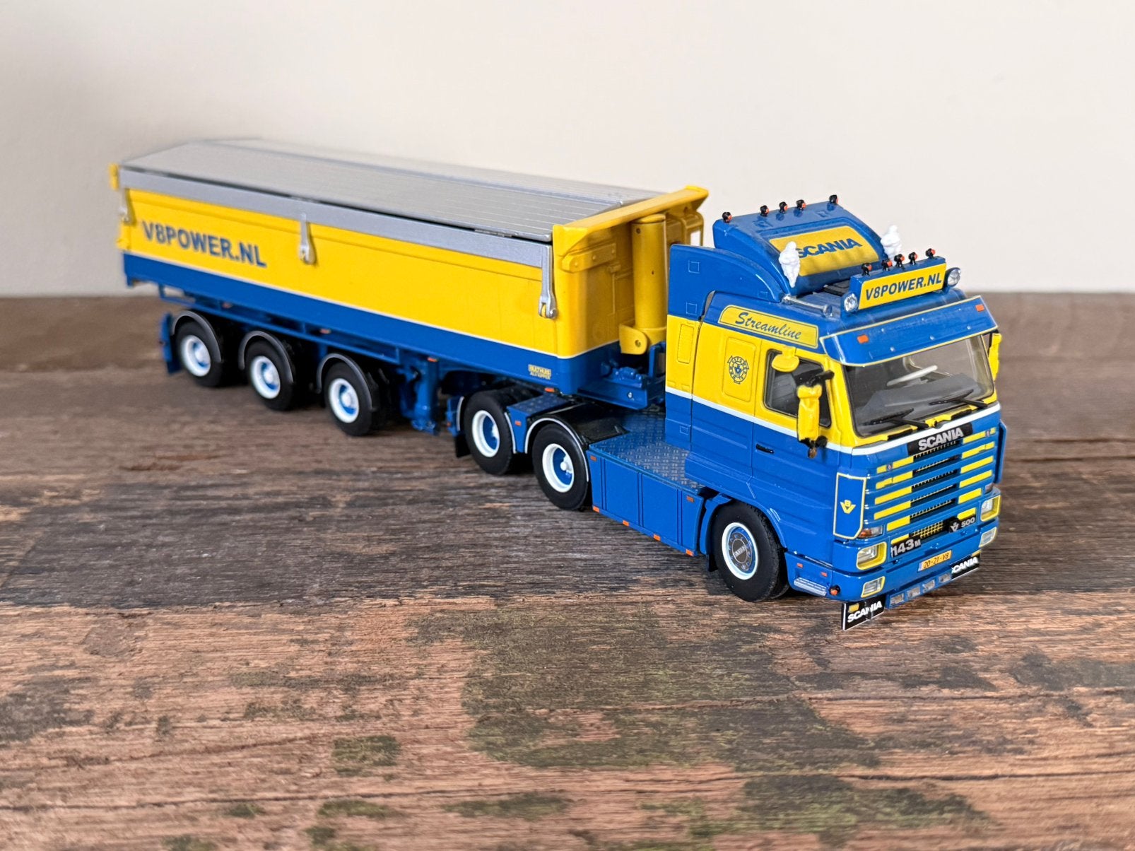 WSI - Scania 143 Streamline met kieper, Ophalen of Verzenden, Zo goed als nieuw, Bus of Vrachtwagen, Wsi