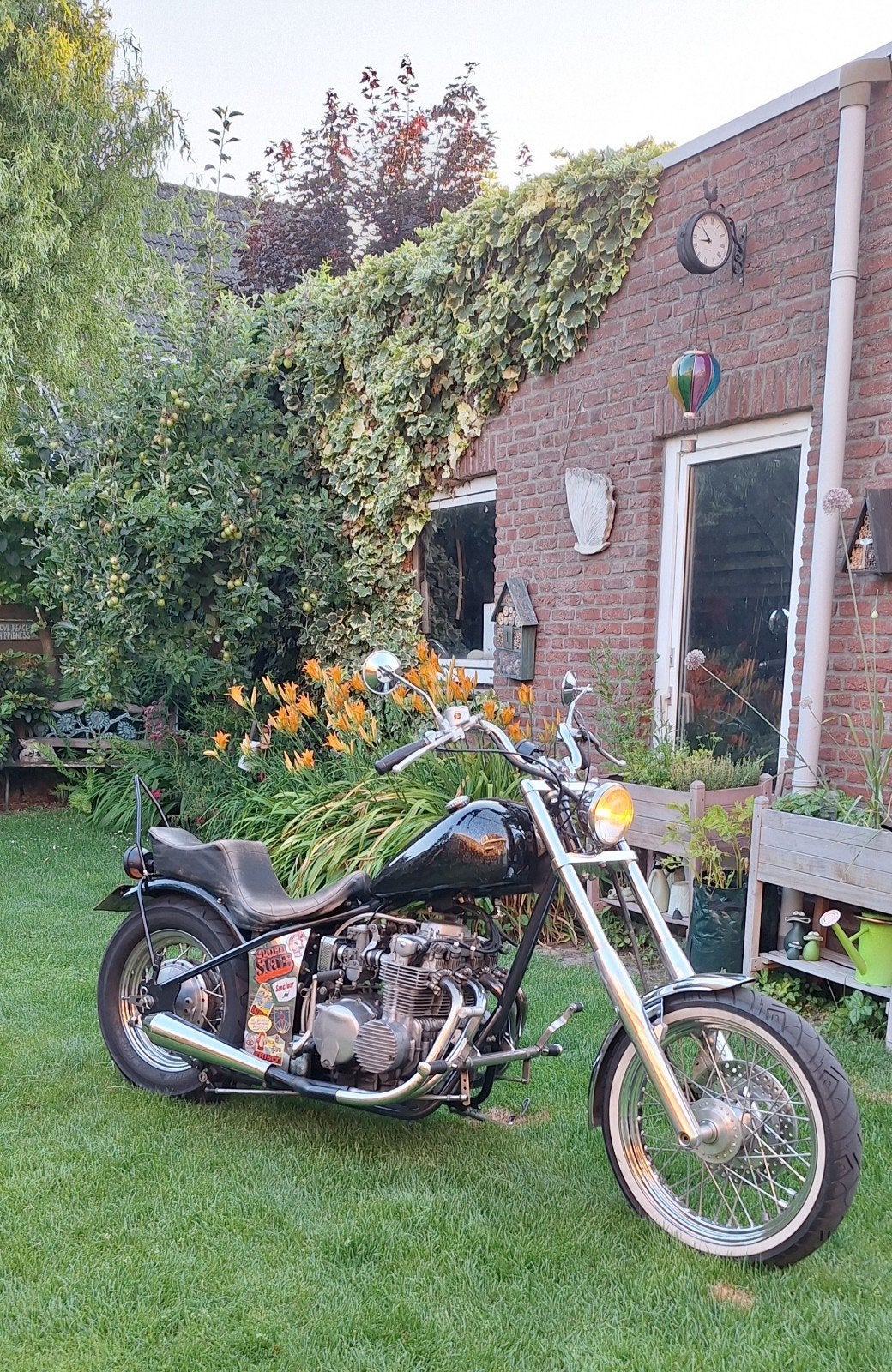 Hardtail chopper met eigenbouw kenteken., Motoren, 4 cilinders, Chopper, Gebruikt, Minimaal motorrijbewijs A2