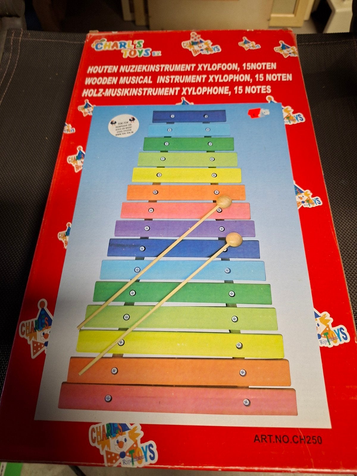 Houten xylofoon 15 noten - Charles Toys, Ophalen of Verzenden, Nieuw, Ontdekken