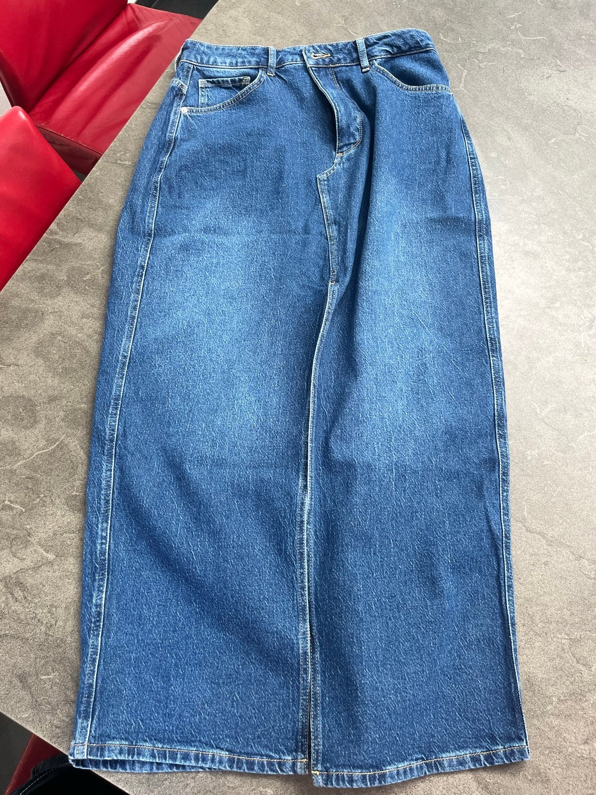 Zusss lange denim stretch rok mid blue denim XL, Kleding | Dames, Rokken, Blauw, Maat 46/48 (XL) of groter, Nieuw, Ophalen of Verzenden