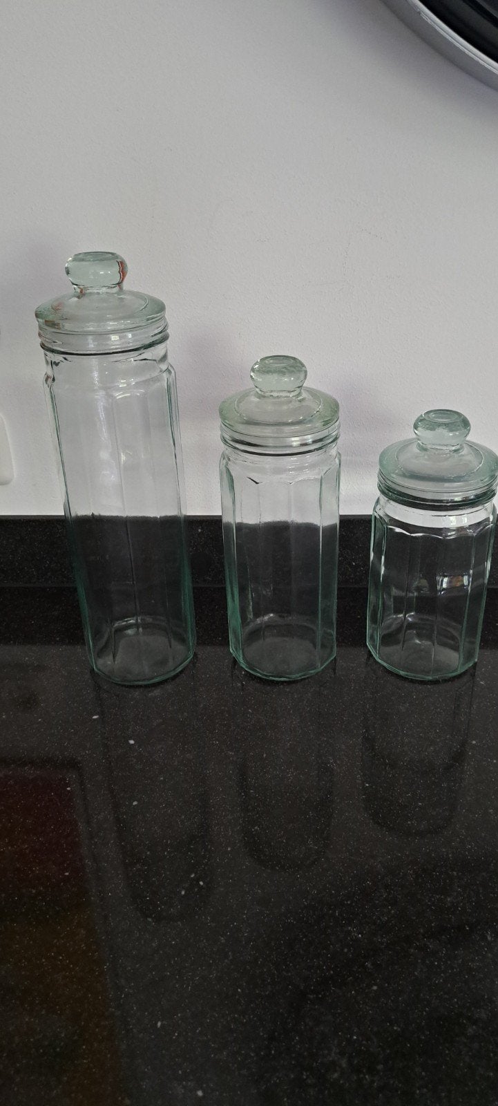 Grote glazen voorraadpotten met glazen deksel, Verzenden, Glas, Pot, Bus of Blik