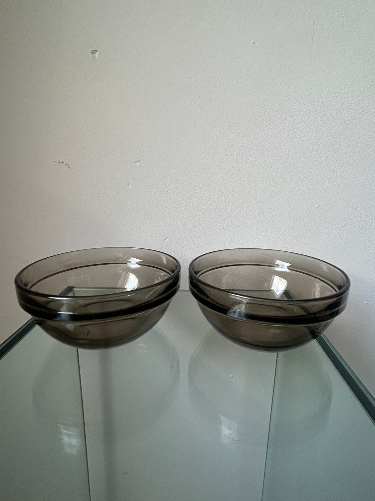 Schaaltjes (2st) Arcoroc France rookglas, Ophalen of Verzenden, Zo goed als nieuw, Rond, Glas