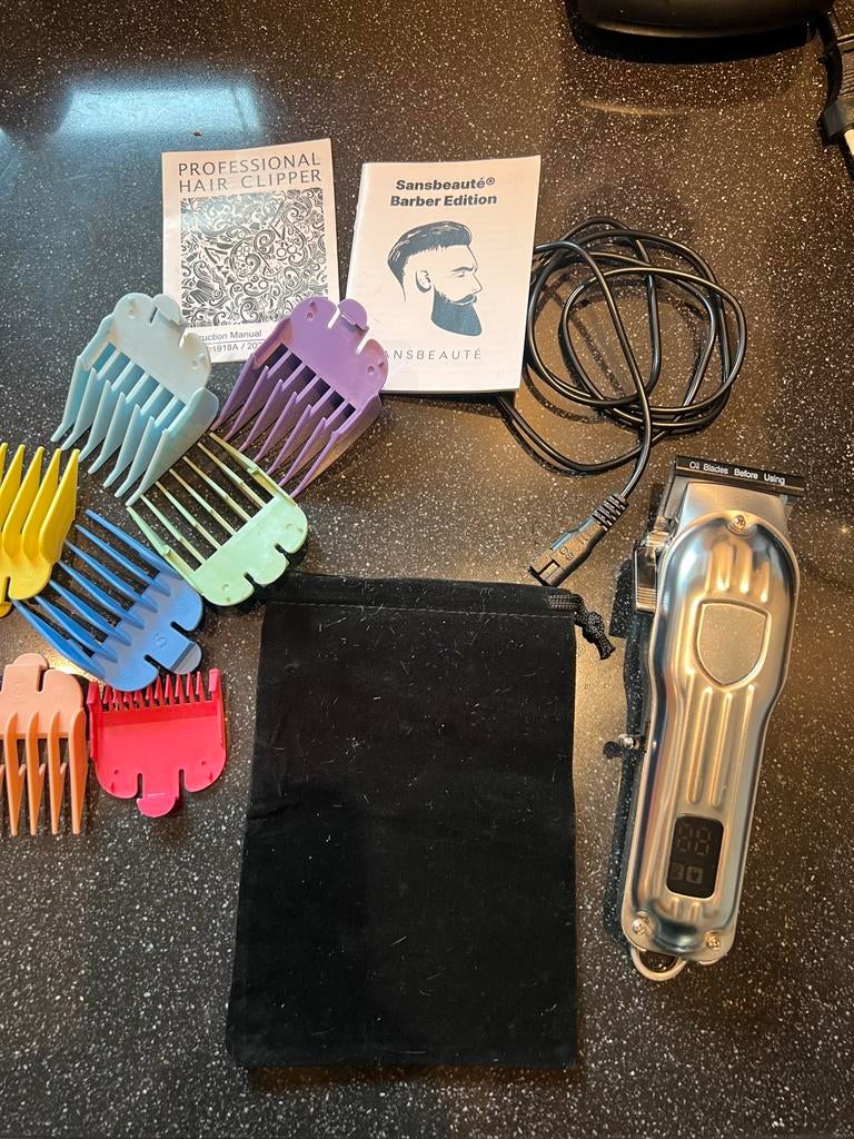 Tondeuse Sansbeauté barber edition met opzetstukken, Ophalen of Verzenden, Zo goed als nieuw, Tondeuse
