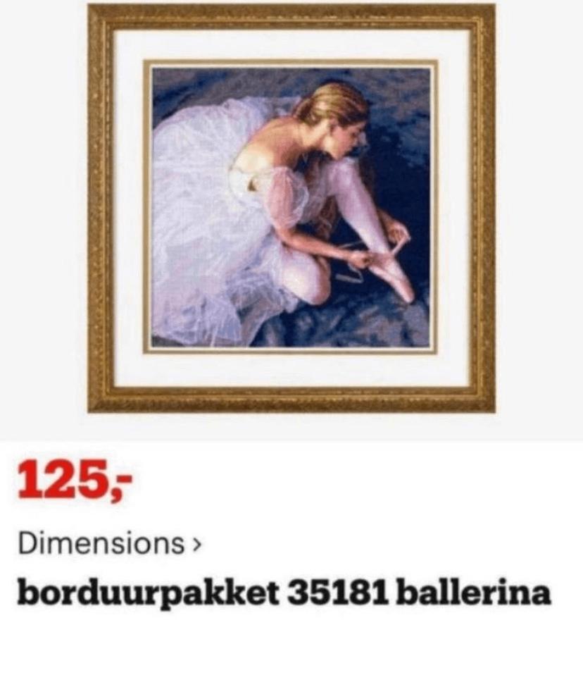 BORDUURPAKKET DIMENSIONS GOLD BALLERINA BEAUTY, Hobby en Vrije tijd, Borduren en Borduurmachines, Verzenden, Nieuw, Handborduren