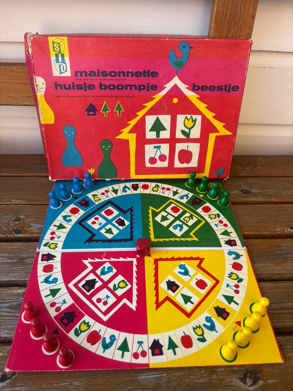 Vintage bordspel huisje boompje beestje | gezelschapsspel, Ophalen of Verzenden, Gebruikt