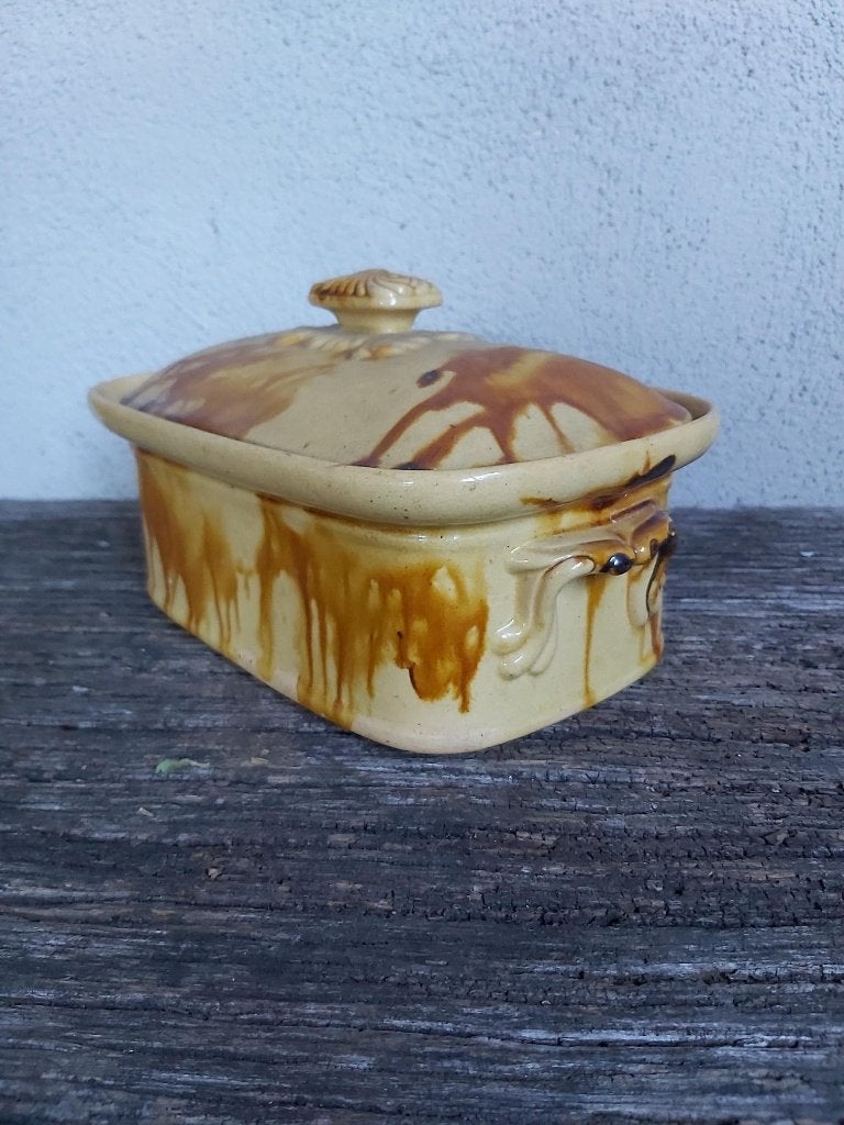 Mooie oude franse patevorm of terrinevorm met deksel, Ophalen of Verzenden