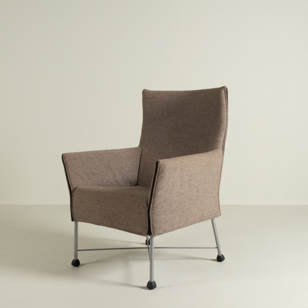 Montis Charly Fauteuil Beige Stof - Grijs (Op Doppen), Niet ingevuld, Zo goed als nieuw, Niet ingevuld, Niet ingevuld