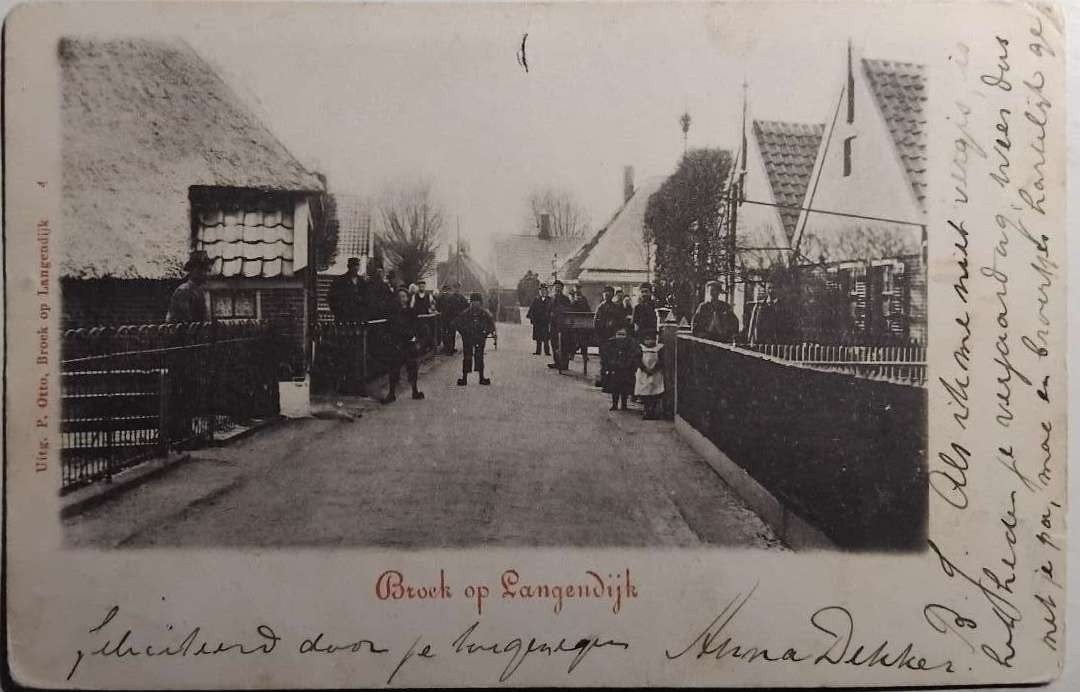 Broek op Langedijk (N-H), 1903 | Uitg. P. Otto, Verzamelen, Ophalen of Verzenden, Voor 1920, Gelopen, Noord-Holland