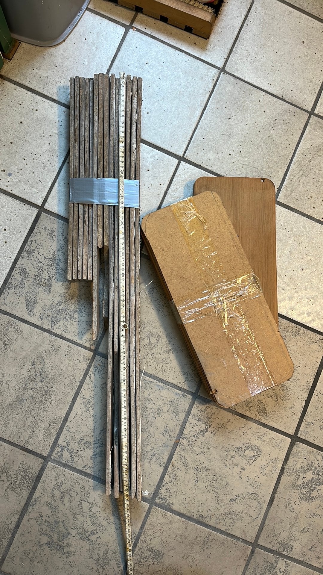OUDE TEAKLATJES EN TEAKPLEX, Doe-het-zelf en Verbouw, Hout en Planken, Gebruikt, Minder dan 25 mm, Ophalen of Verzenden, Plank