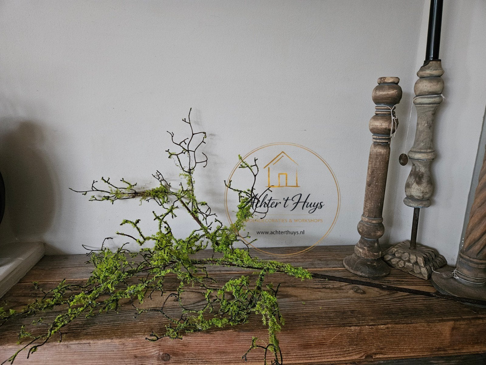 Kunst mos tak - najaar - herfst - winter - zijdenbloemen, Groen, 90 cm, Nieuw, Ophalen of Verzenden