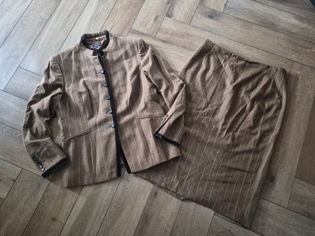 Prachtige rok en colbert van Mark, maat 46, Kostuum of Pak, Bruin, Maat 46/48 (XL) of groter, Mark
