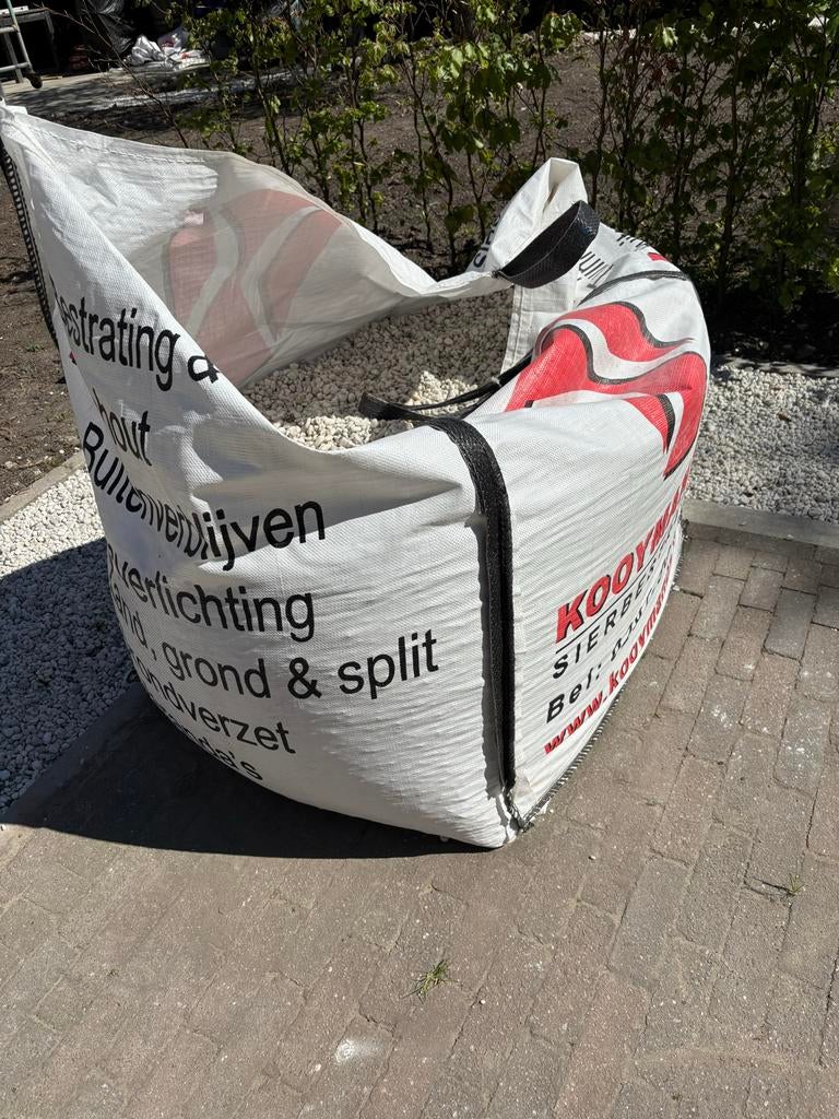 Witte kwartskiezel grind 8-16mm - Big Bag, Tuin en Terras, Grind, Keien en Split, Ophalen, Wit, Nieuw, Grind