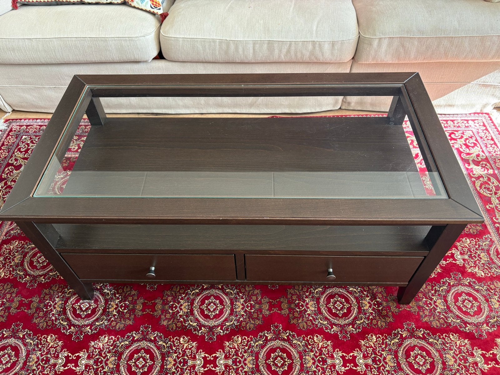 IKEA Idanäs salontafel 107x55cm - Zo goed als nieuw, Ophalen, 100 tot 150 cm, 50 tot 100 cm, Zo goed als nieuw