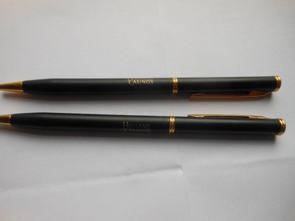 Holland Casino's pennen set /div, Gebruikt, Balpen, Met reclame, Ophalen