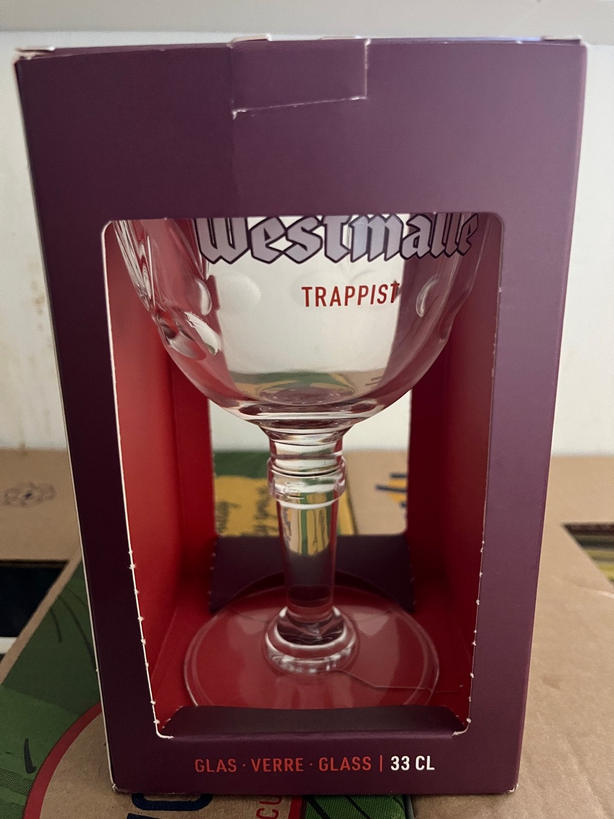 Westmalle Trappist Bierglas 33 CL - Nieuw in doos, Nieuw, Ophalen of Verzenden, Overige merken, Glas