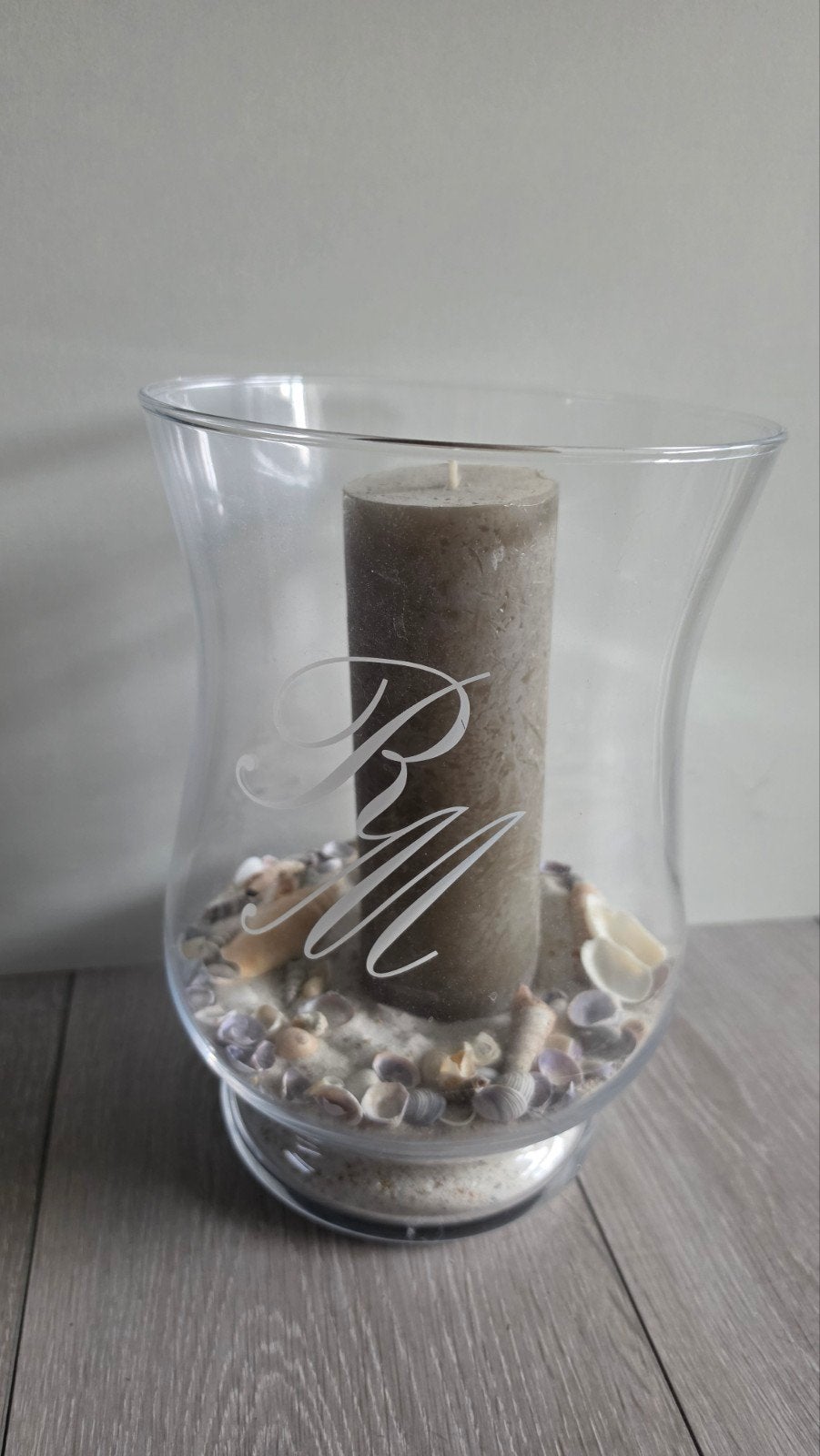 Riviera Maison kandelaar met zand en schelpen decoratie, Huis en Inrichting, Ophalen, Gebruikt, Meerkleurig, Rivièra Maison